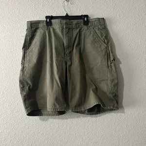 Carhartt Shorts Mens 38 Green Carpenter Workwear Hammer Loop